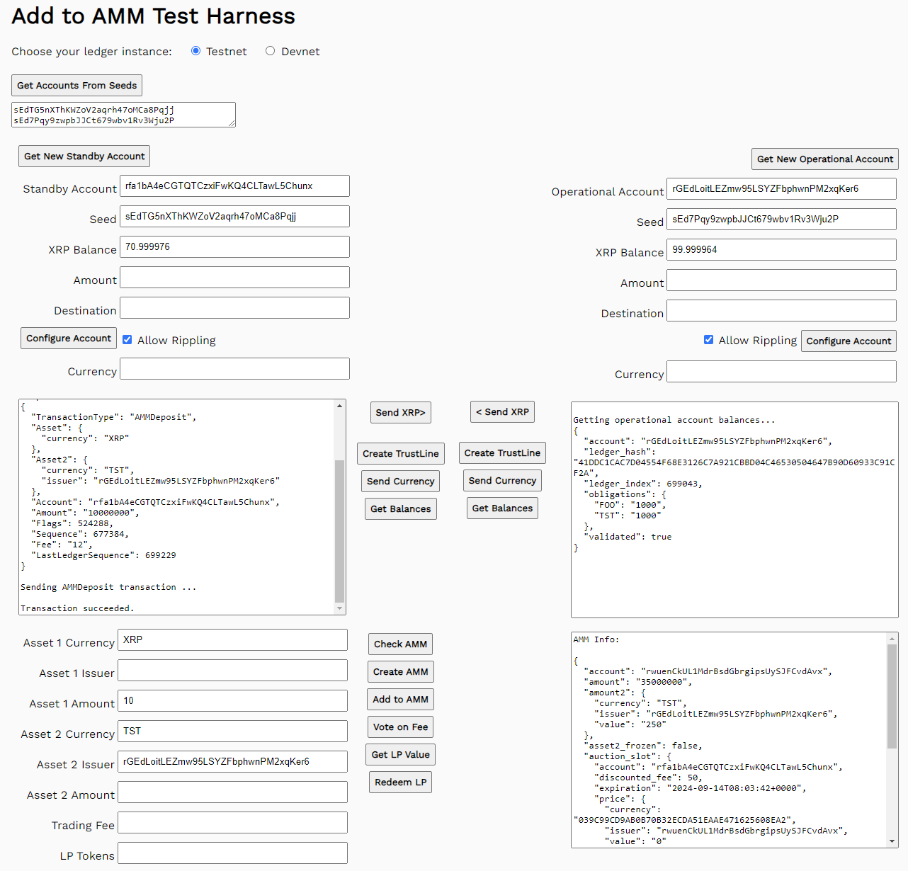 Add assets to AMM results