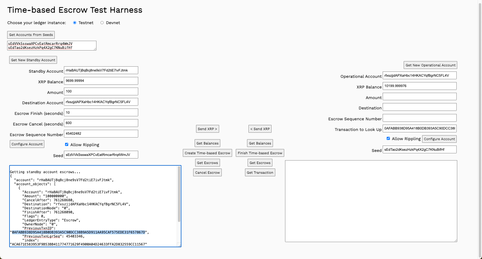 Transaction ID in Get Escrows results