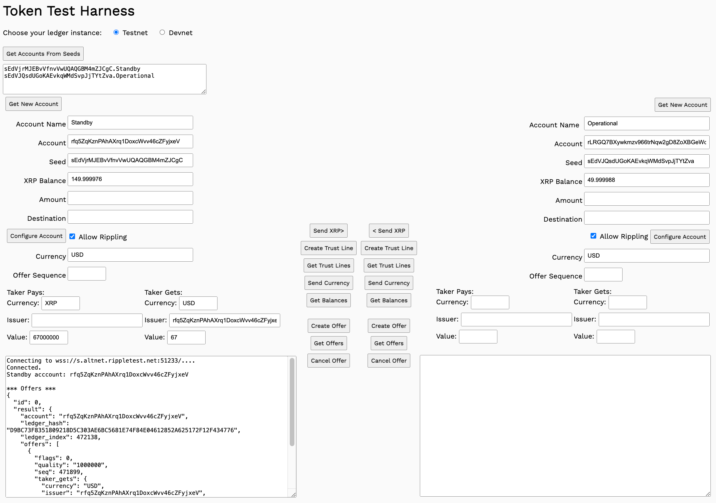 Get outstanding offers for the Standby (left) account