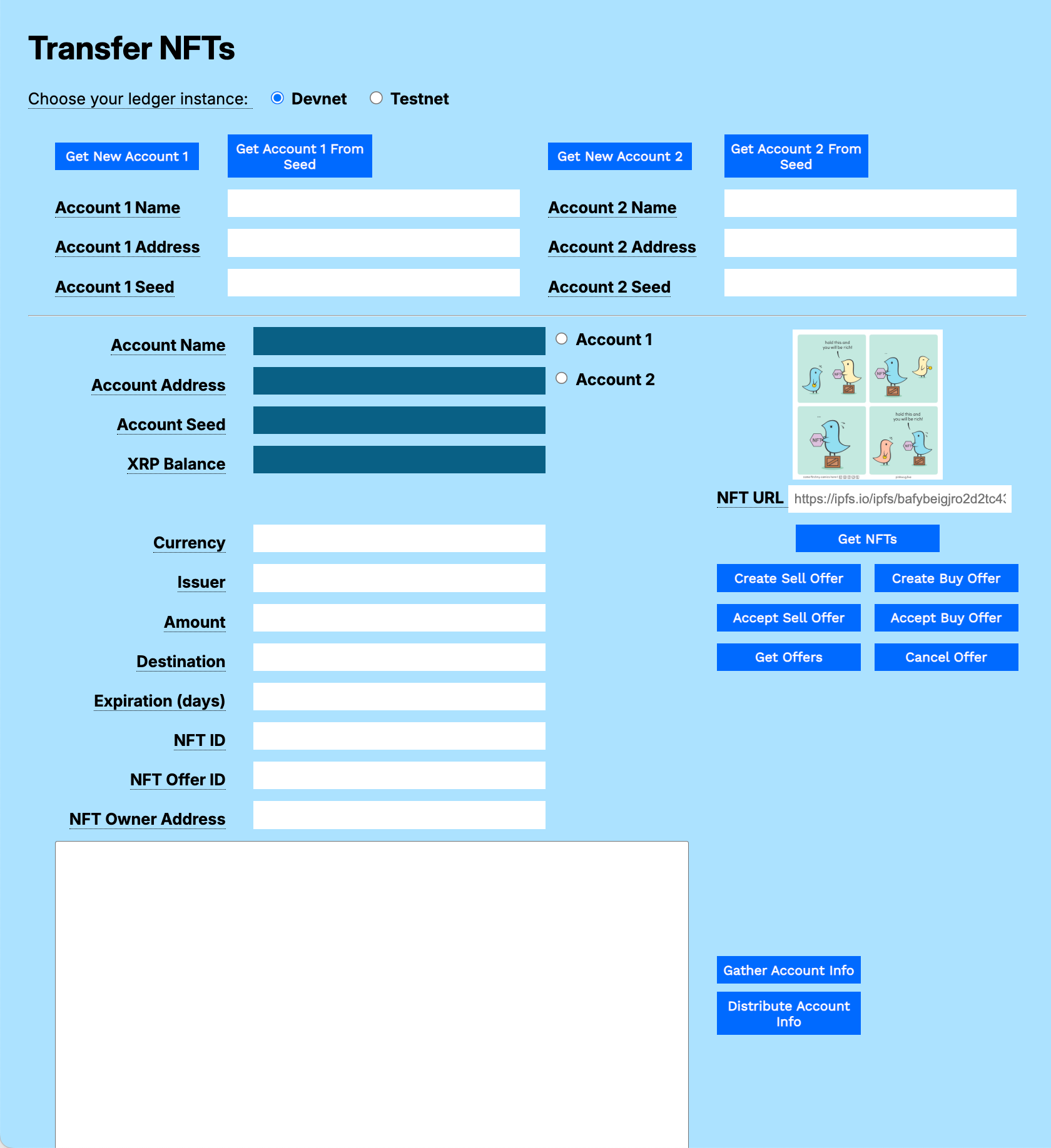 Transfer NFTs Test Harness