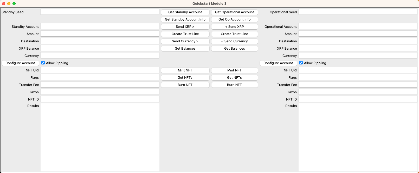 Quickstart 3 interface with mint NFT fields