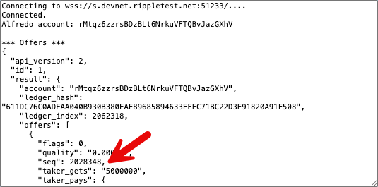 Where to find the "seq" value in an offer record
