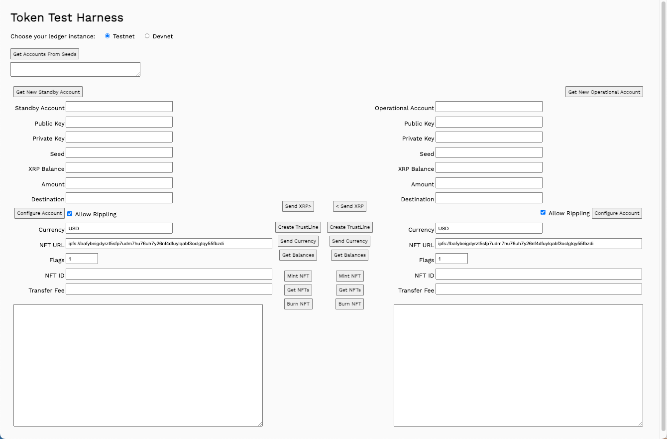 Test harness with mint NFT fields
