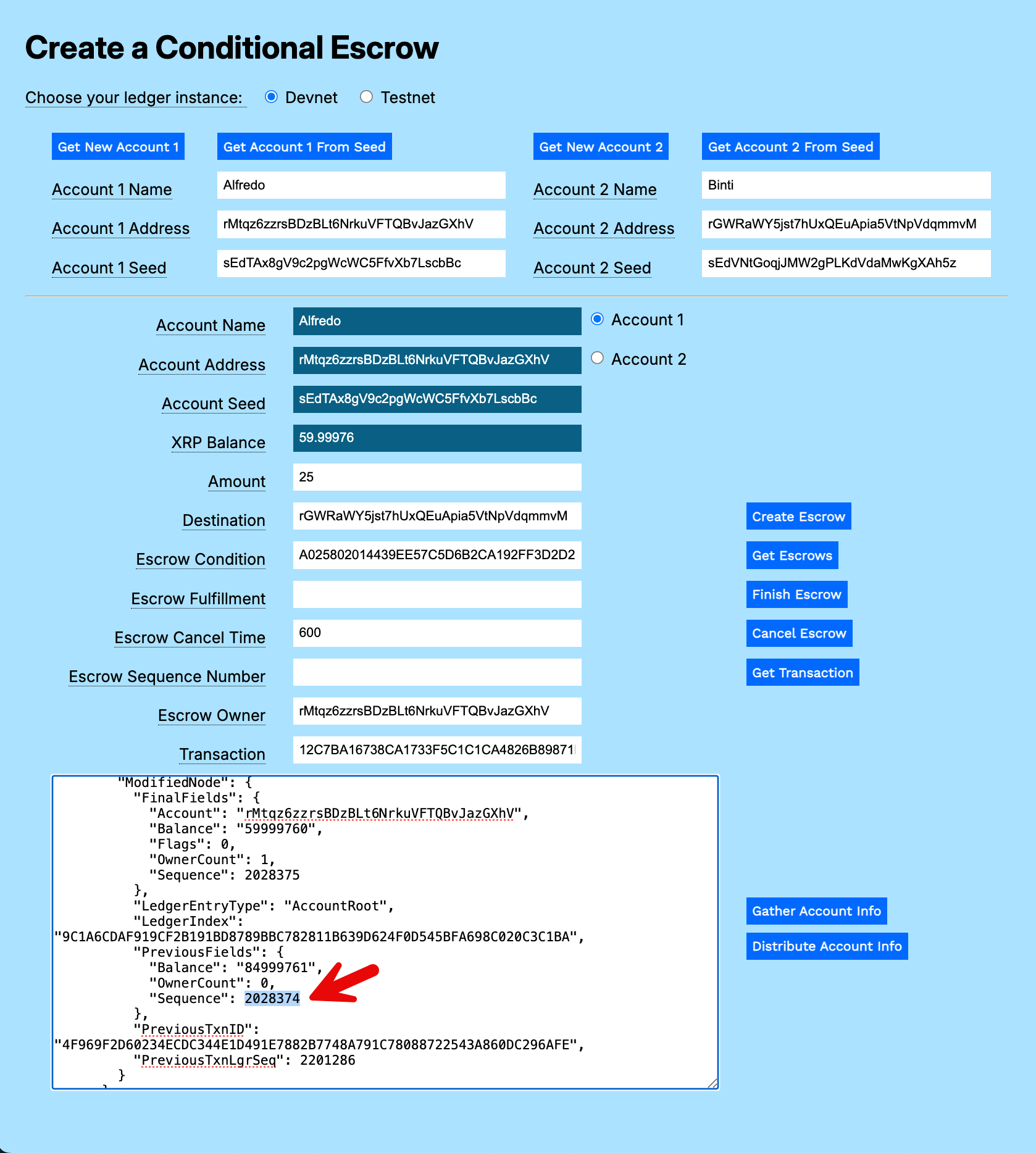 Sequence number in results