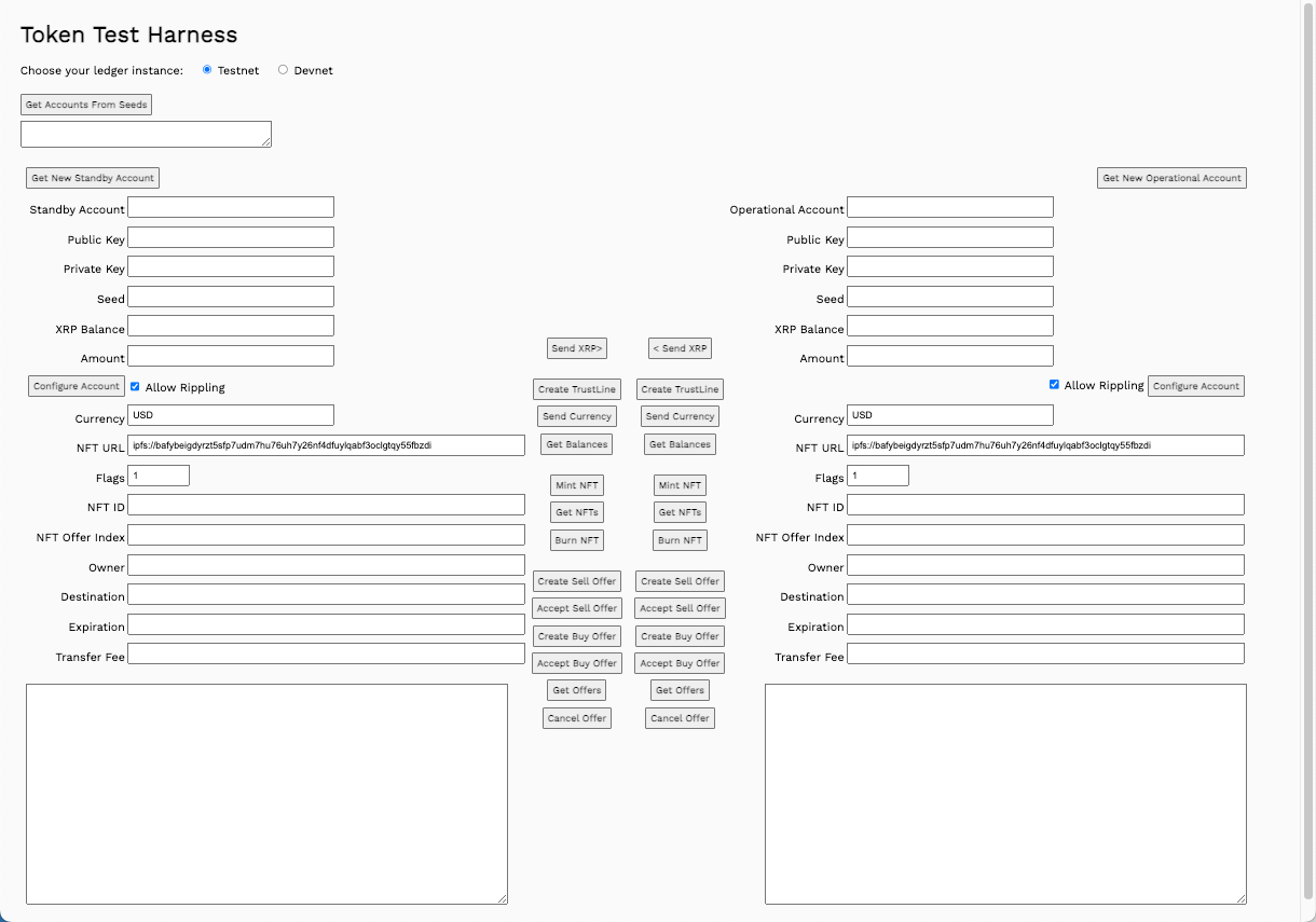 Quickstart form with NFT transfer fields