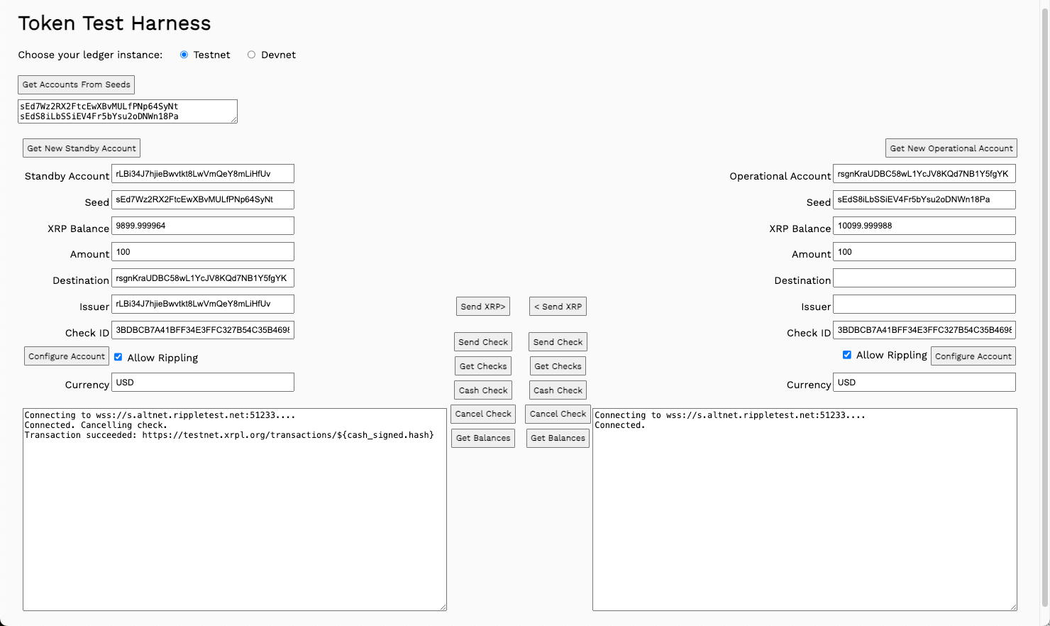 Canceled check results