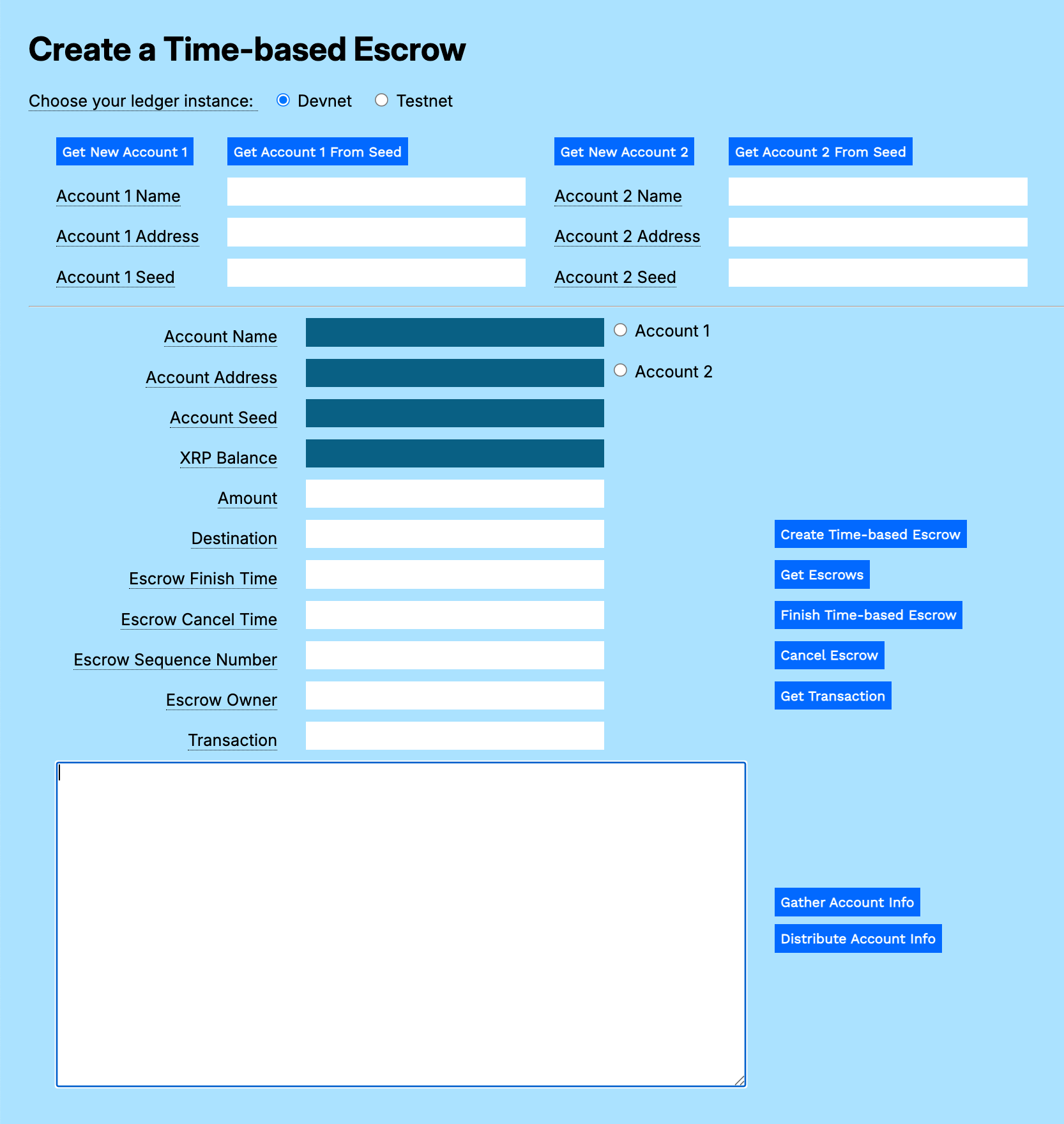 Time-based Escrow Form