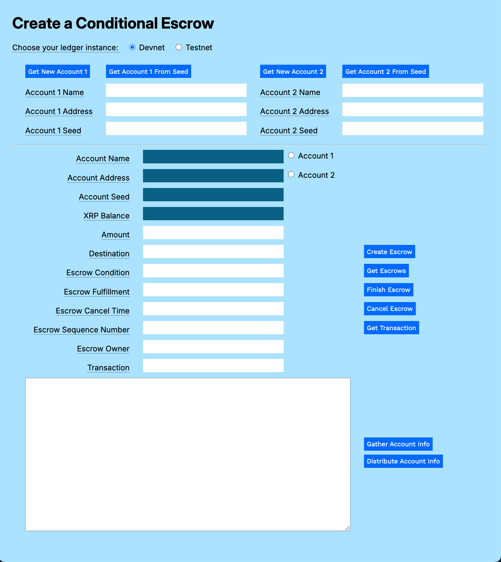 Conditional Escrow Tester Form