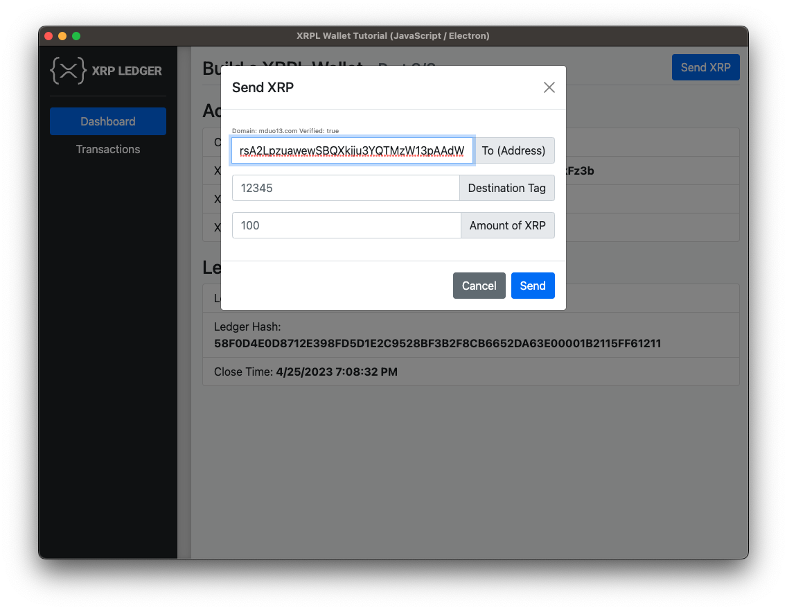 Screenshot: Step 8, use domain verification