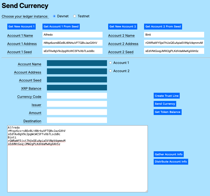 Distribute Account Information