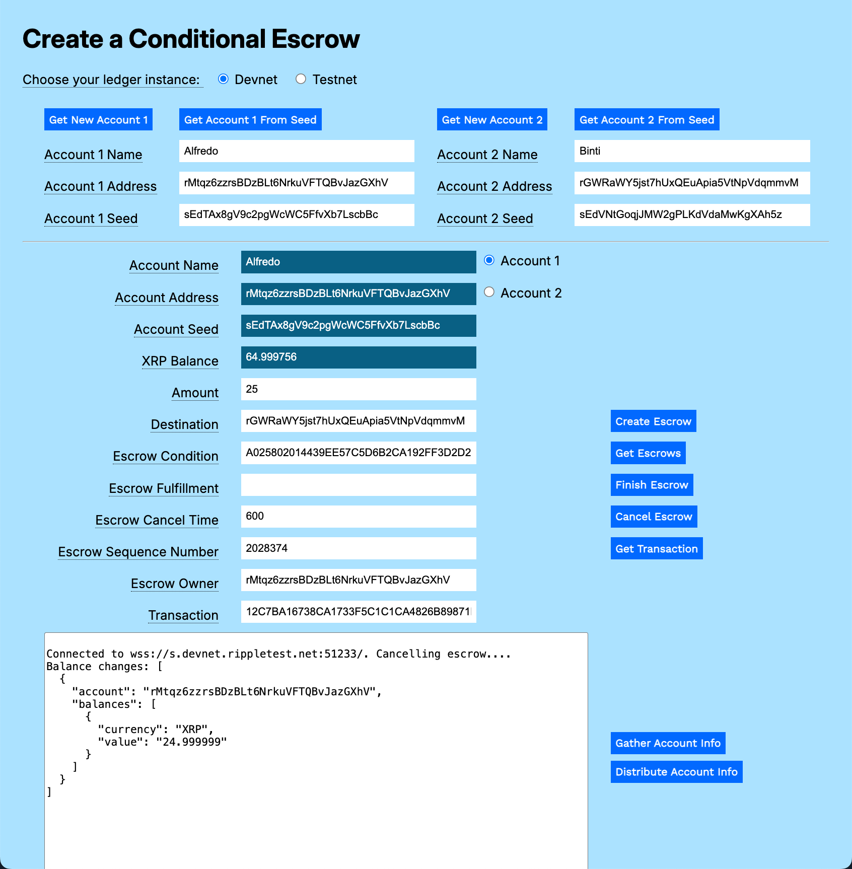 Cancel Escrow results