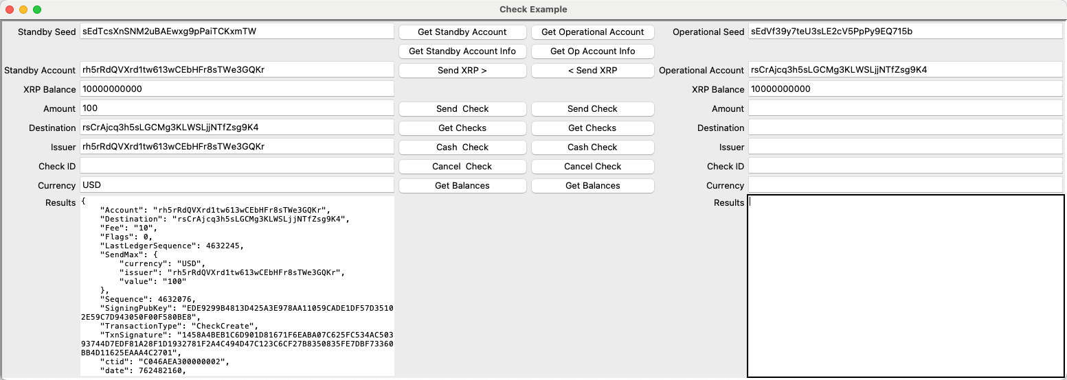 Send Token Check Settings