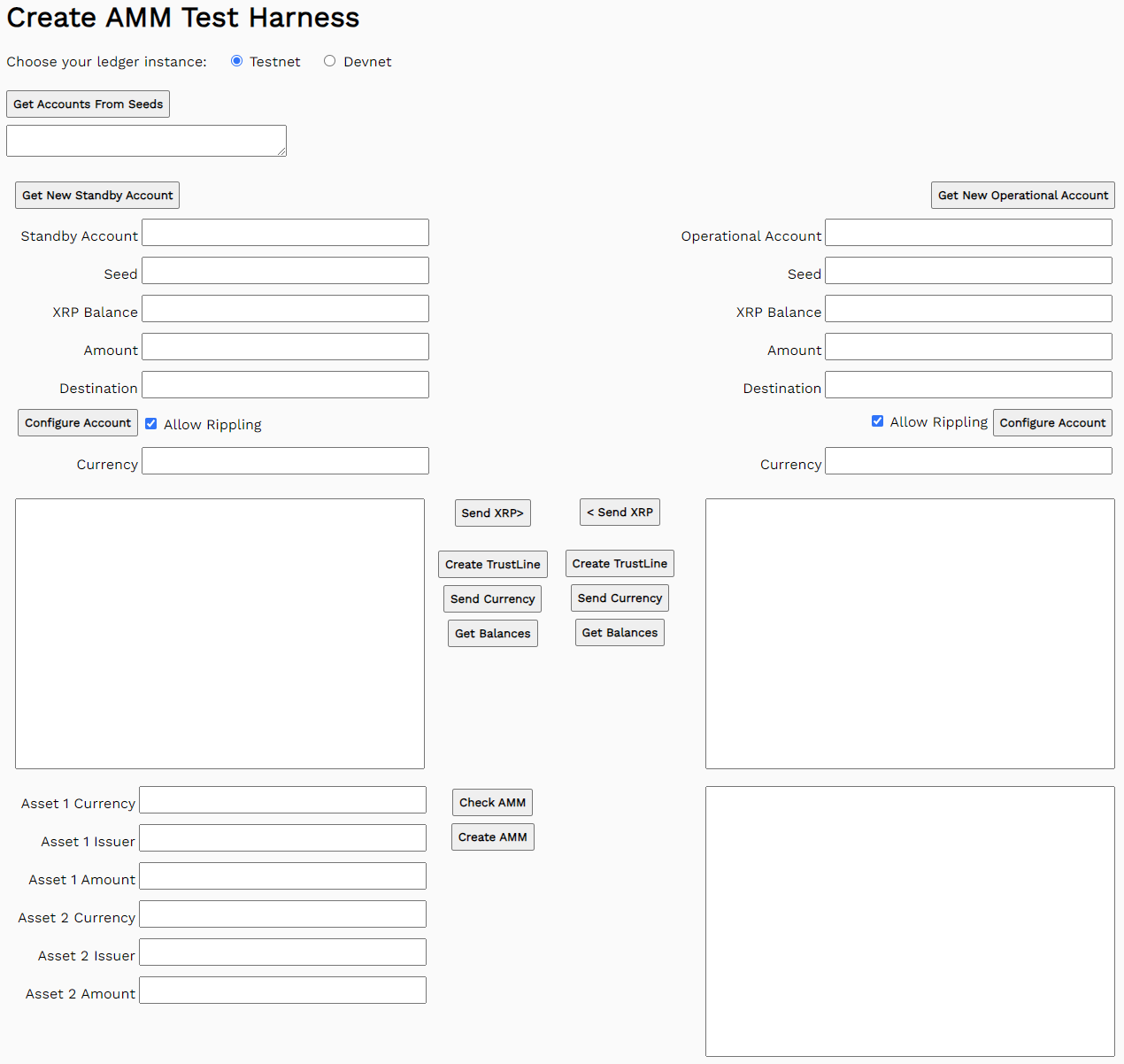 Create AMM test harness