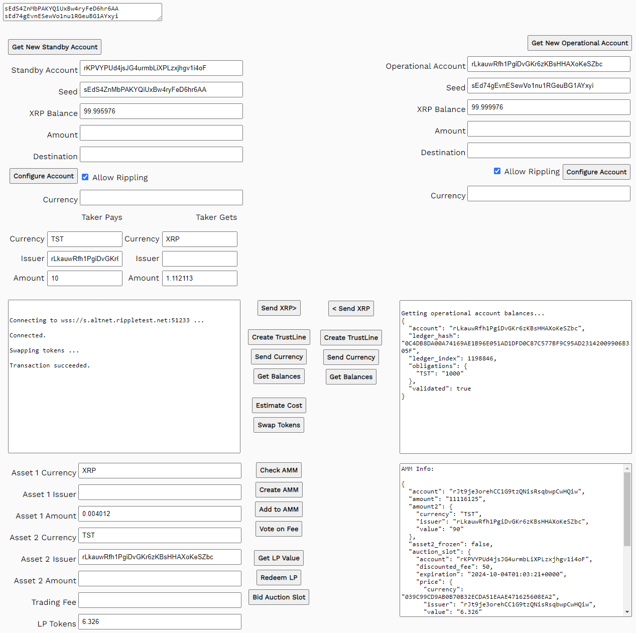 Swap tokens with AMM results