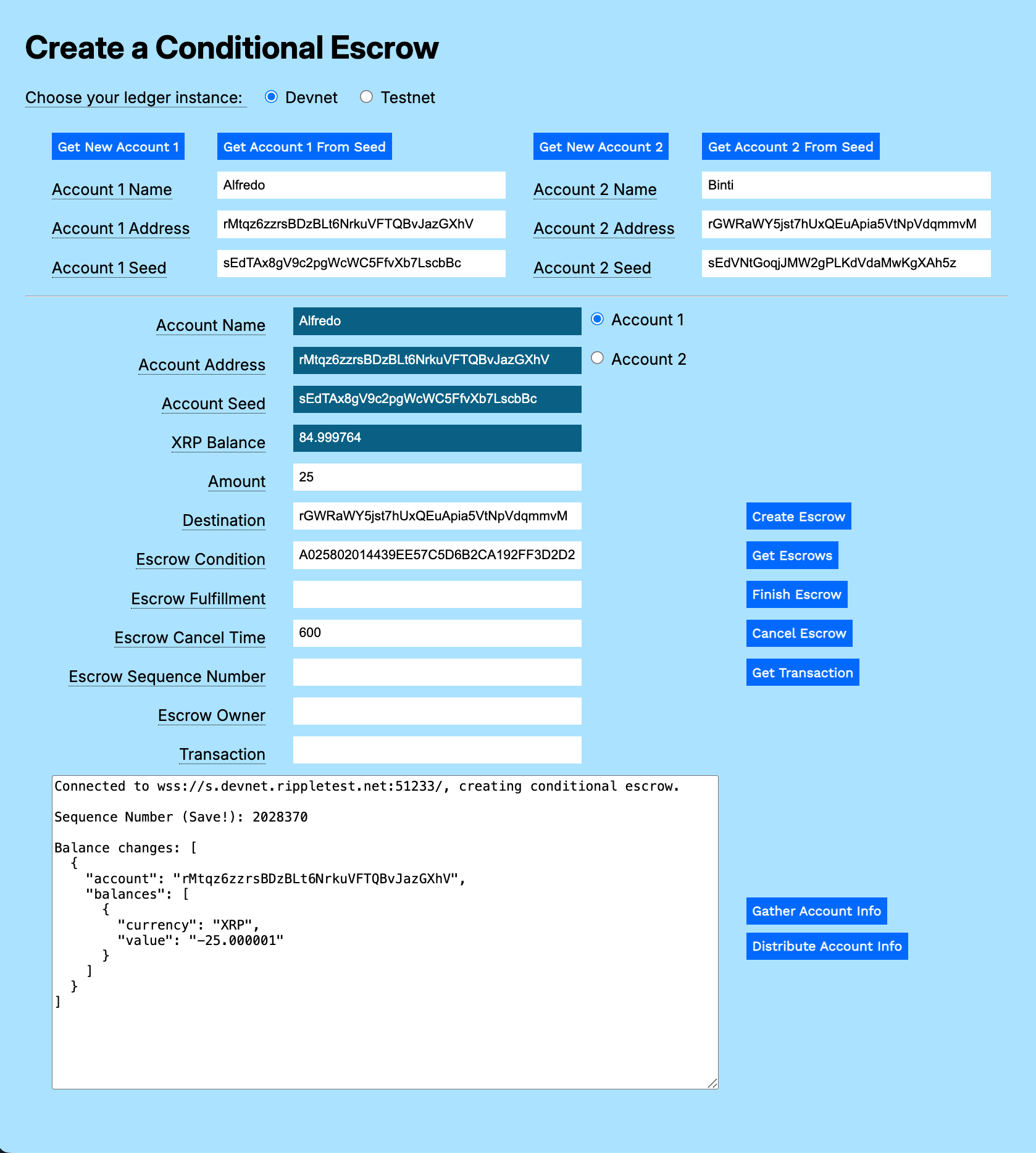 Created Escrow Transaction