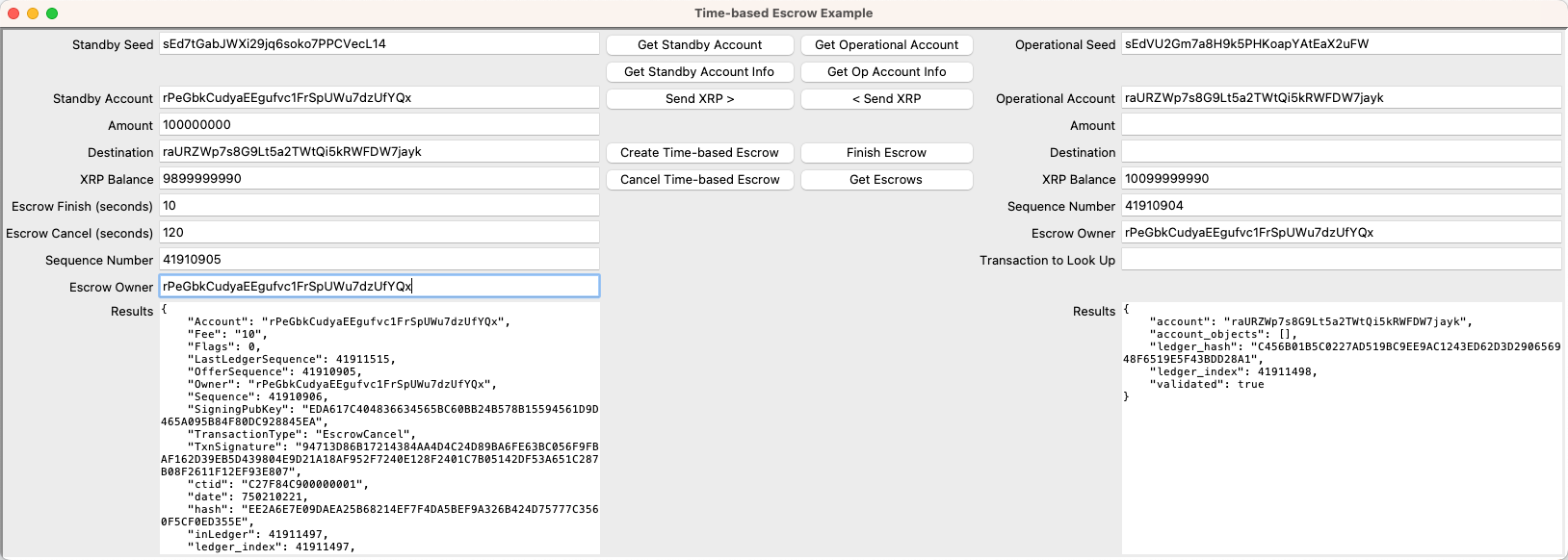 Cancel Escrow results