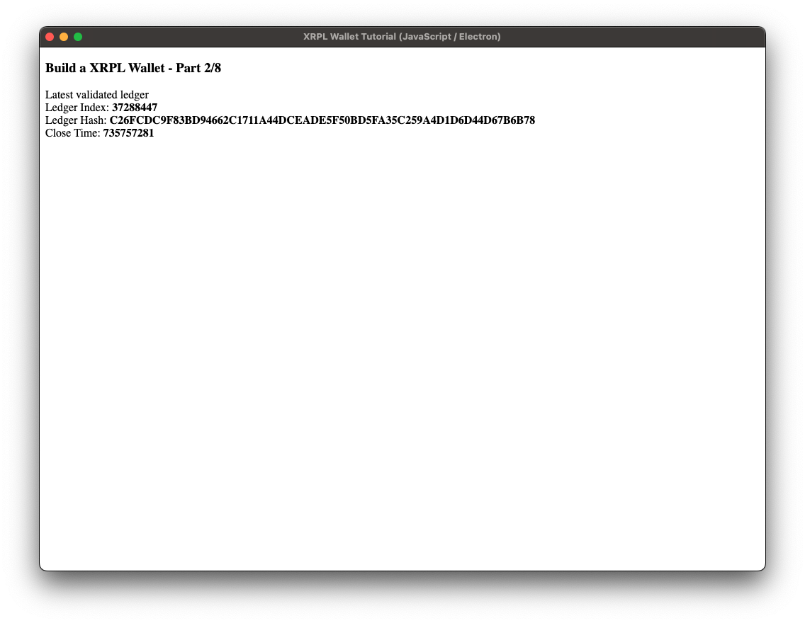 Screenshot: Step 2, show ledger updates