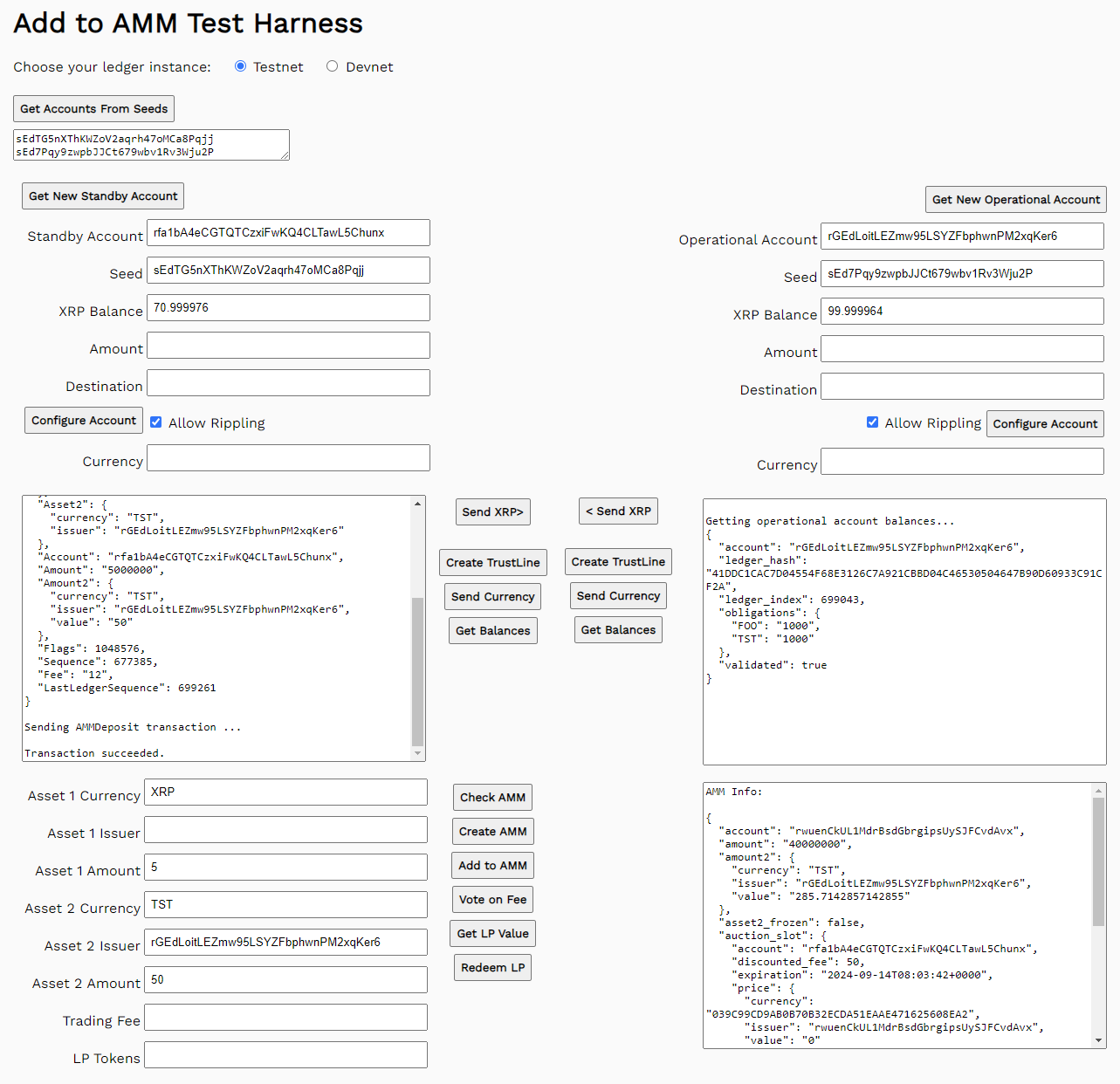 Add assets to AMM results