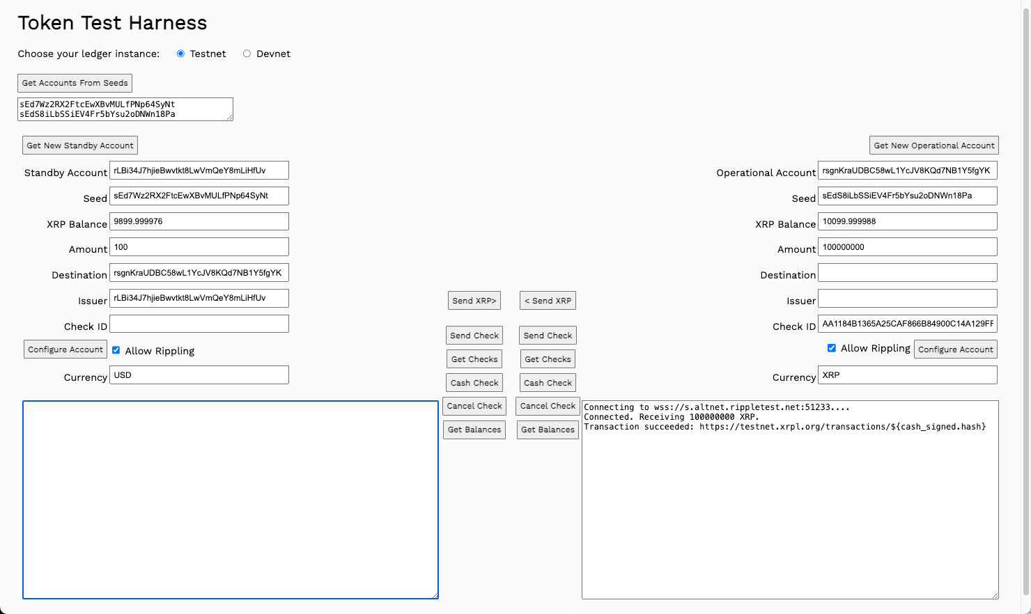 Cashed check results