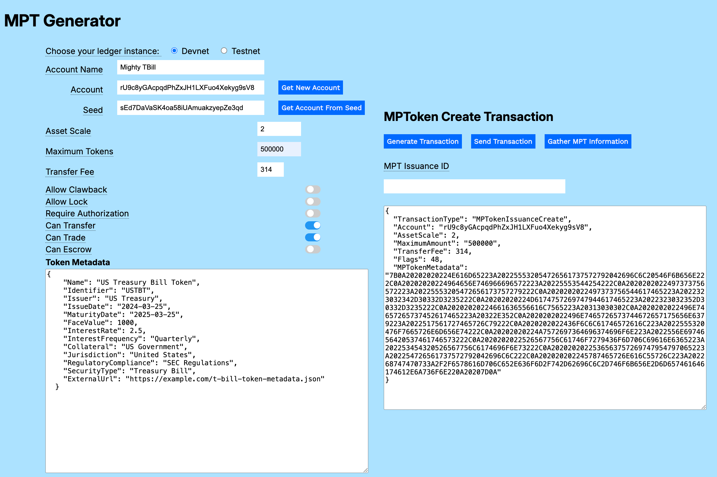 Generated syntax for MPTokenIssuanceCreate transaction
